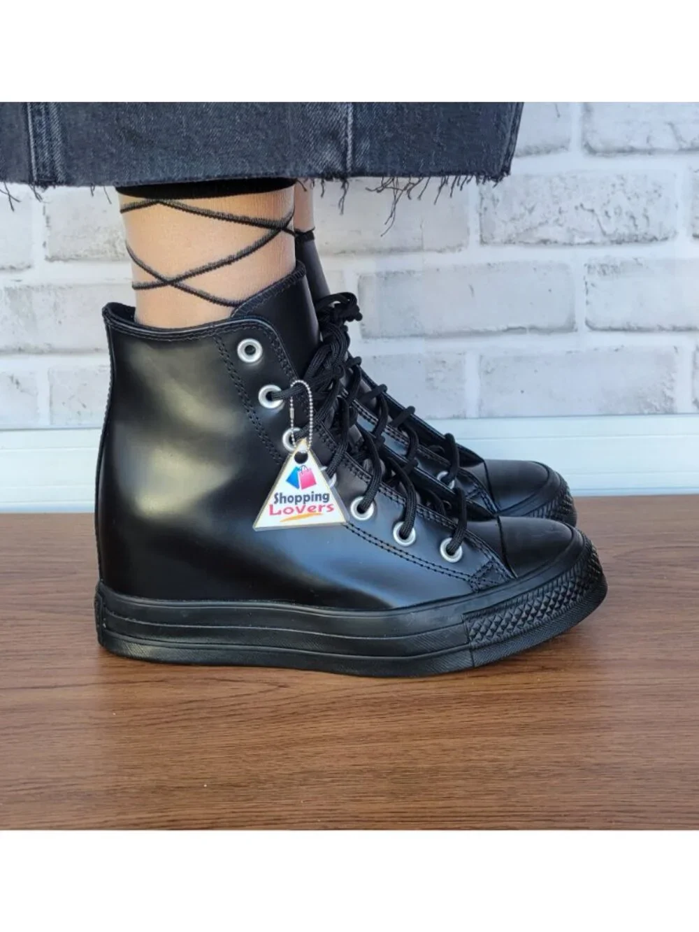 ⭐Converse Chuck Taylor All Star Wedge Platform Hi 9 Patent Leather Shoes A12827C